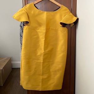 Italian silk, mustard color dress, size 6 US, runs on the smaller side